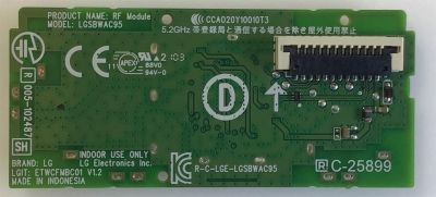 MODULO DE WIFI LG / EAT65167004 / LGSBWAC95 / 2101A281610 / ETWCFMBC01 / F8B95AE9D4AA / MODELOS OLED65C1AUB BUSYLJR / 43UL3JEP / 50UL3JEP / OLED65A1AUA  / OLED48A1PUA BUSYLJR / OLED55A1PUA DUSQLJR / OLED65C1PUB DUSQLJR / 65NANO90UPA BUSYLKR - Imagen 2